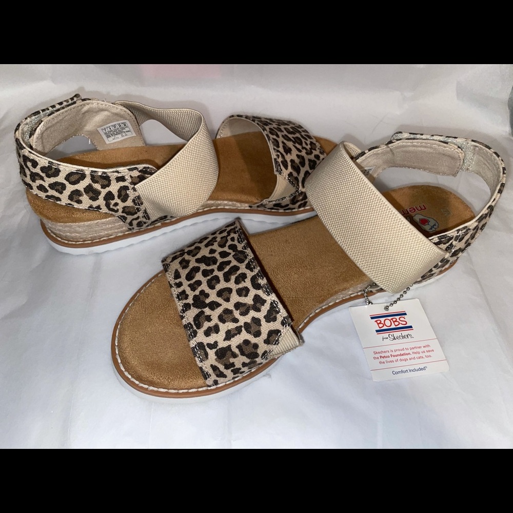 Skechers Bobs Leopard Print Sandals